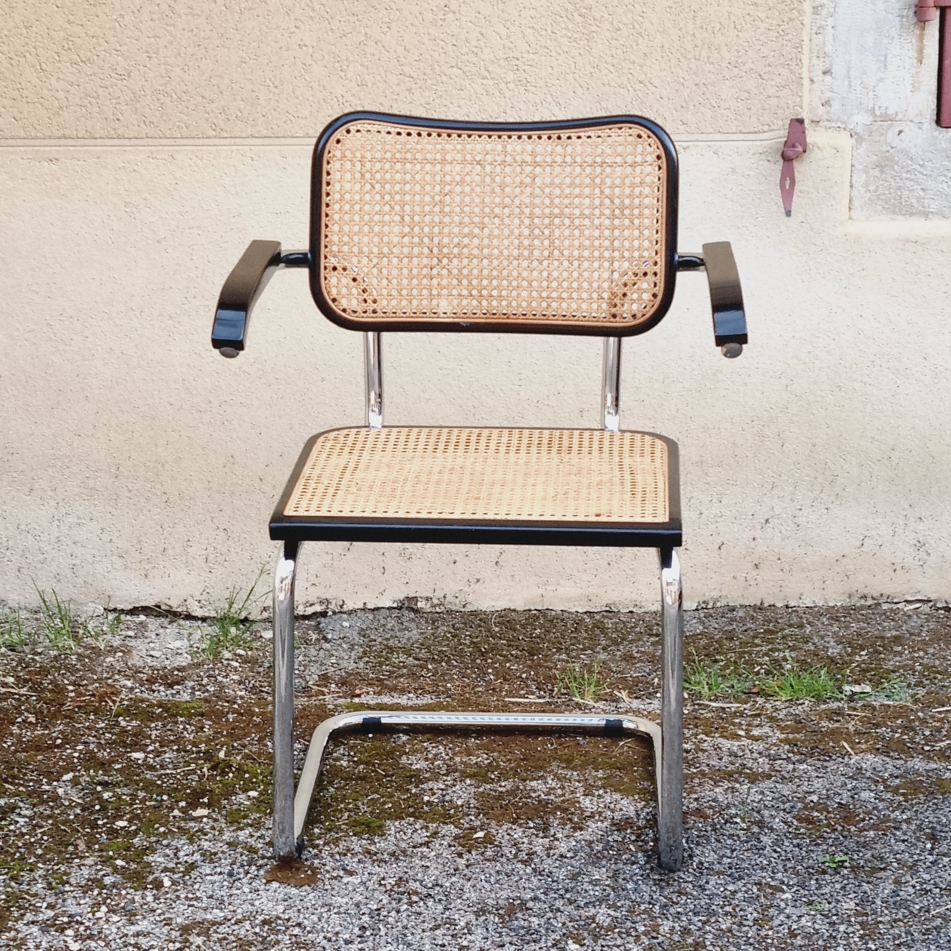 Armchair Cesca B64 black and wicker