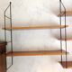 Black metal and wood shelf 60/70