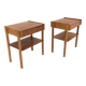 Set de 2 tables chevets en teck et en chêne, Suède, 1960