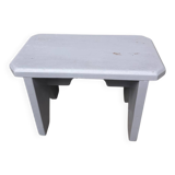 Small wooden stool, pearl gray