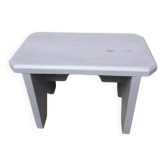 Small wooden stool, pearl gray