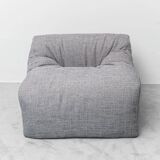 Paire de fauteuils en tissu gris vintage des années 1970