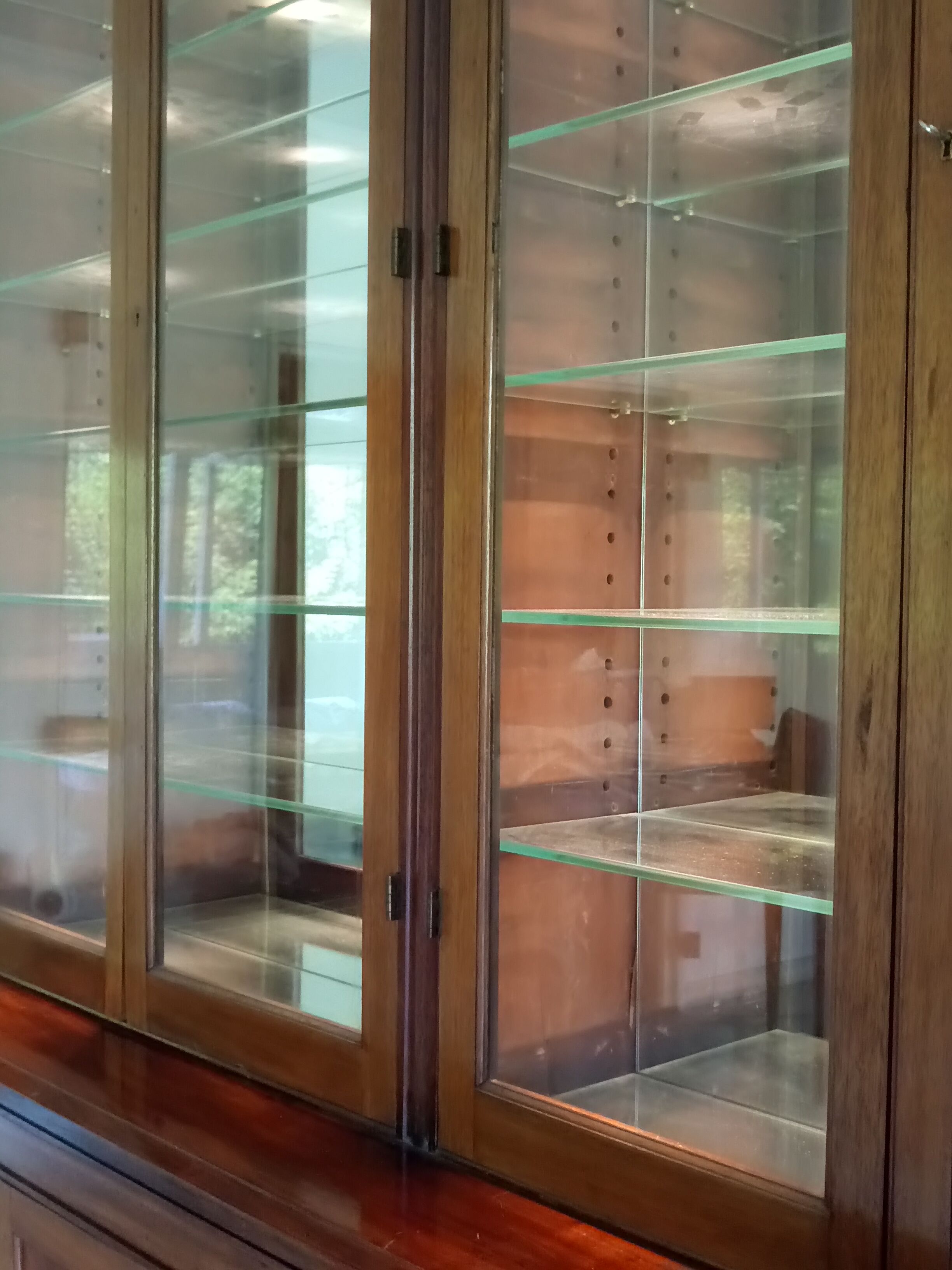 Pharmacy craft furniture 6 doors partly glazed 19th walnut