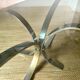 70s design coffee table in metal and smoked glass