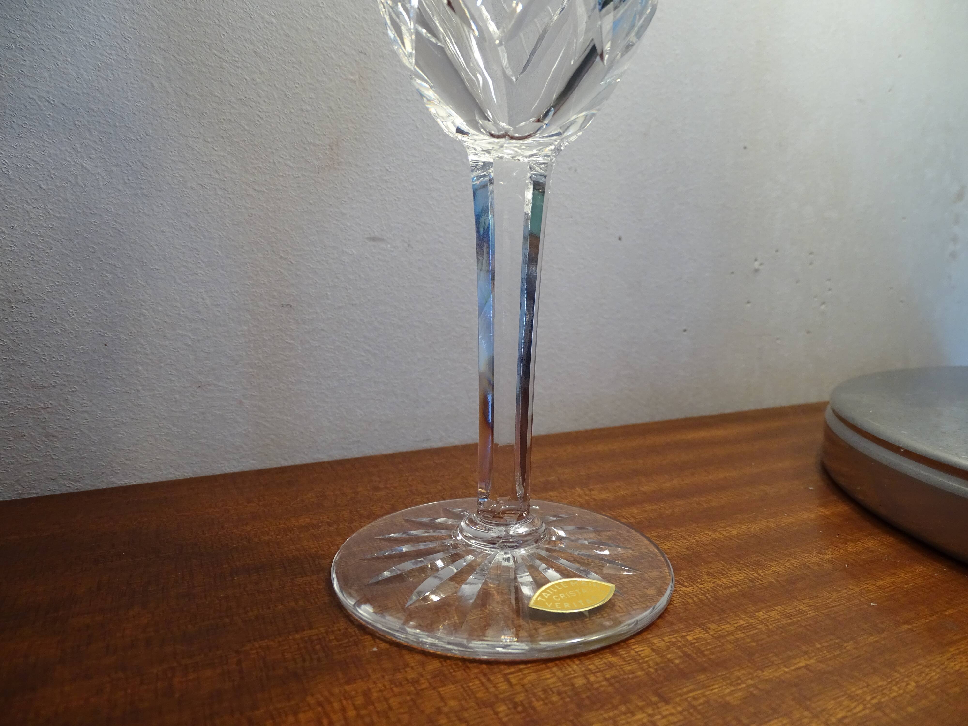 6 antique cut crystal water glasses from Lorraine