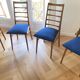 Set of 4 vintage Scandinavian chairs from the 1960s with ladder back.