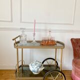 Rolling service gilded brass