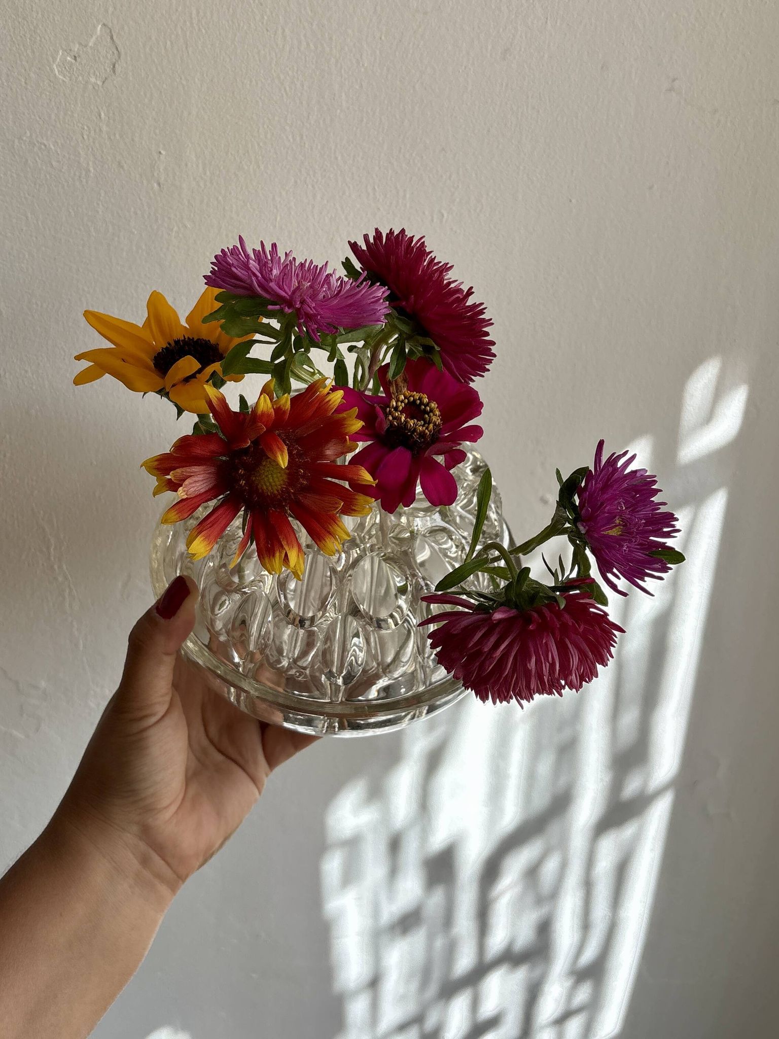 XXL antique glass flower vase