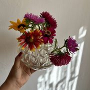 XXL antique glass flower vase