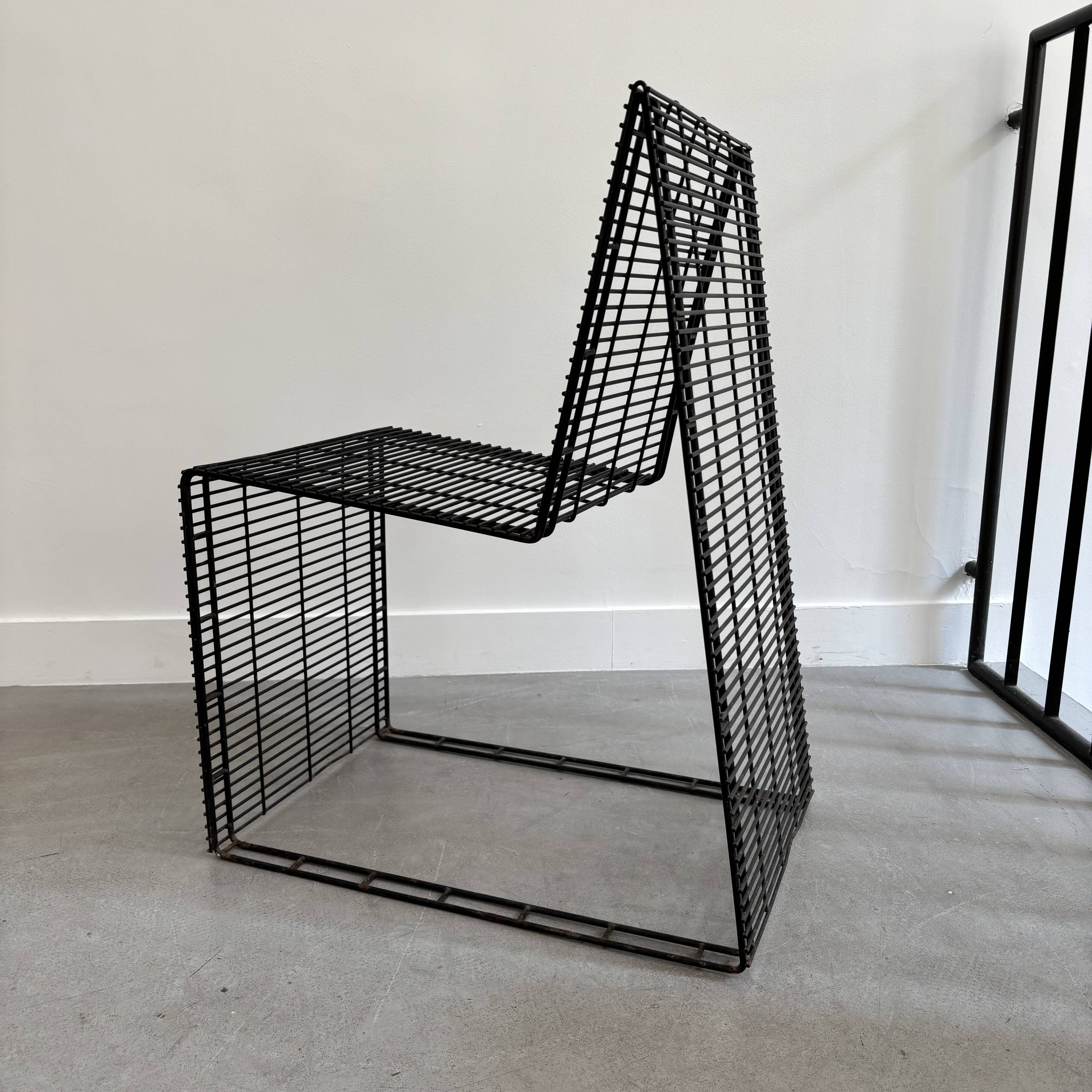 Graphic metal armchair