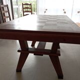 Rectangular solid wood table