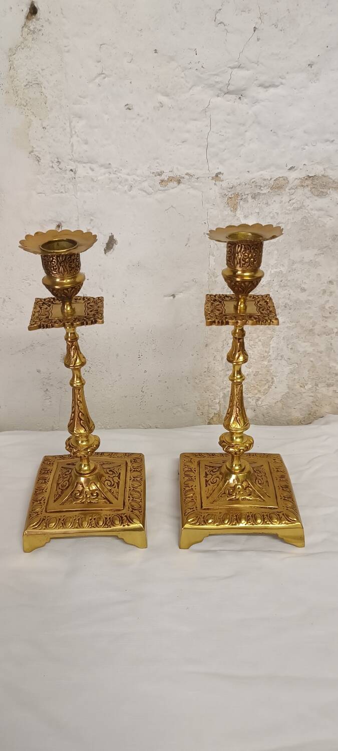 Pair of Victorian candlesticks