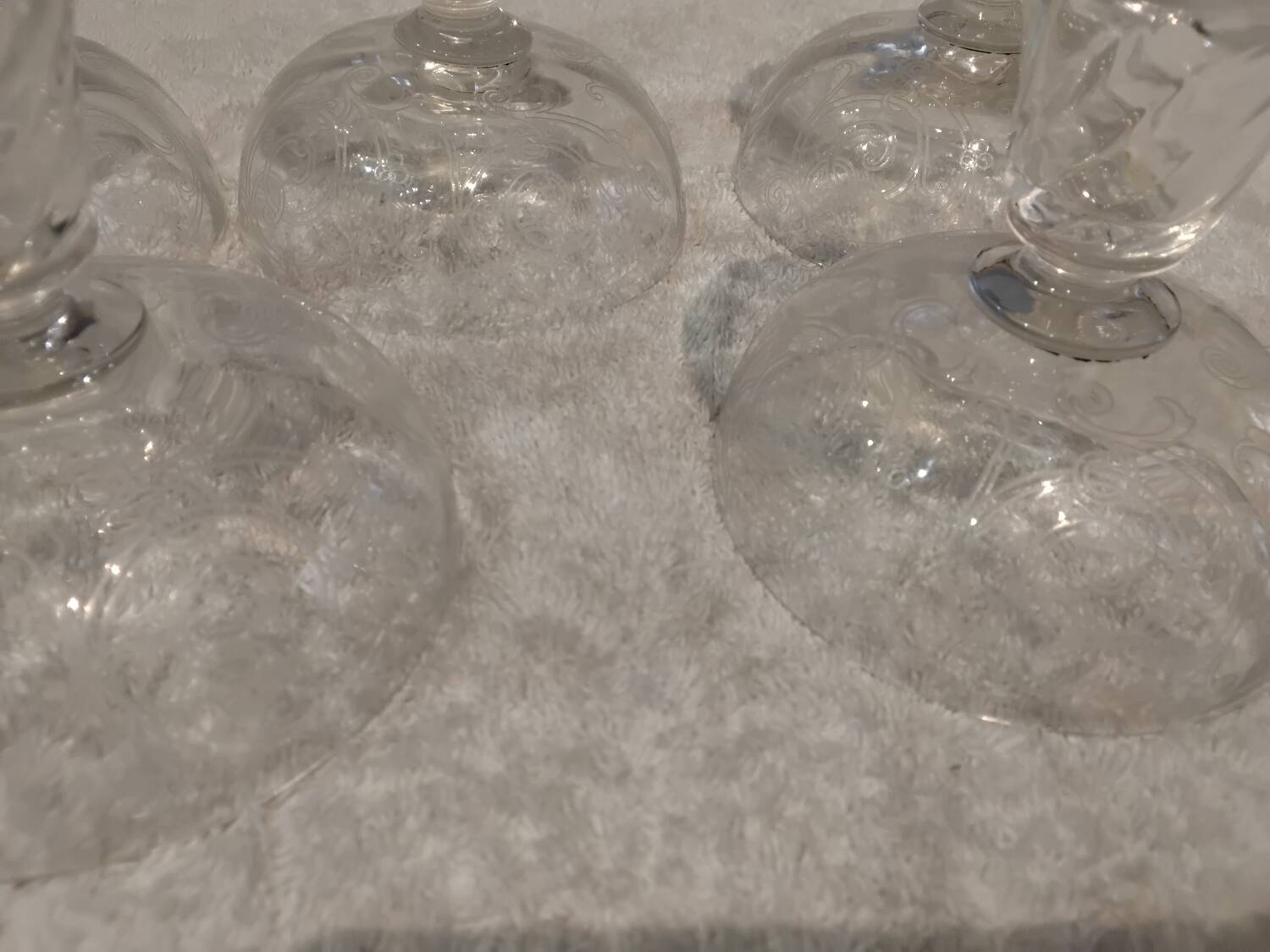 5 crystal champagne glasses, Saint Louis Cluny Graves, 12cl, pre-1936