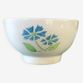 Ceramic bowl flowers blue green