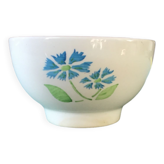 Ceramic bowl flowers blue green