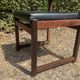 Set of 6 vintage teak chairs with black Skaï.