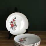 6 dessert plates from Moulin des loups, "Carmen" model, in very good condition