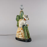 Vintage 1960s Jersey Pottery MCM Kitsch Mexican Siesta Table Lamp