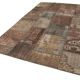 Handwoven oriental vintage 198 cm x 302 cm brown patchwork carpet