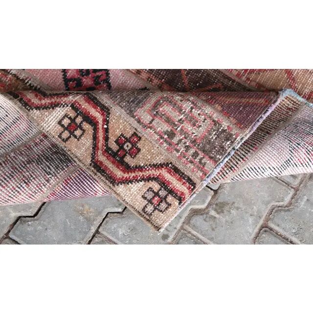 1970's Vintage Turkish Hand-Knotted Hallway Kitchen Runner Rug 84x296