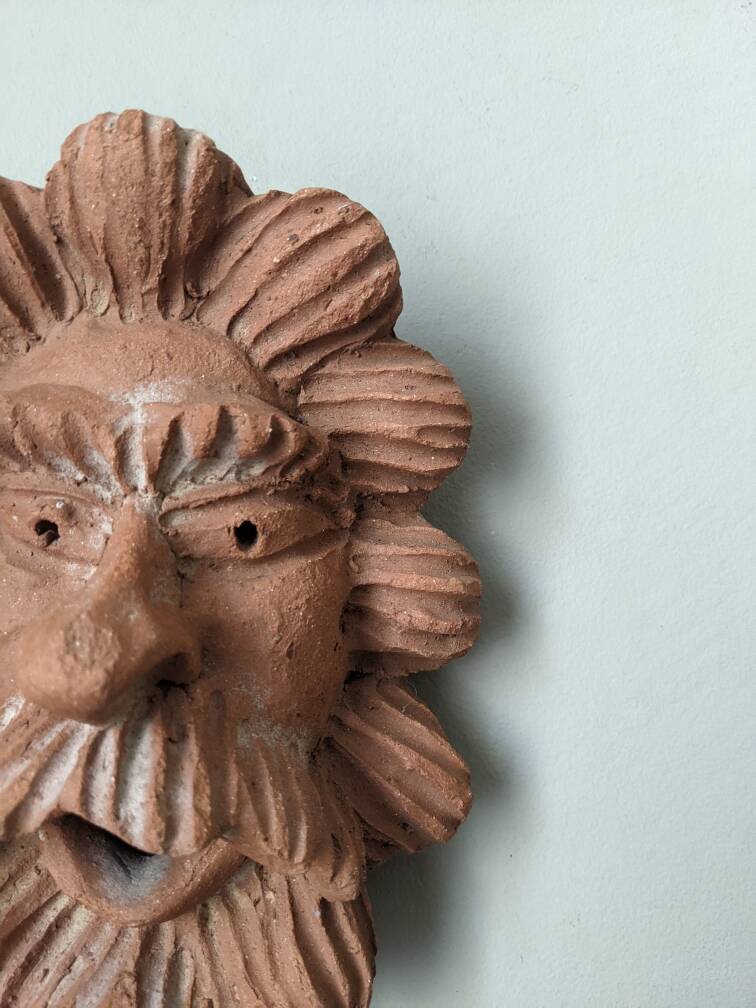 Terracotta wall sculpture, Italian handcrafted