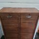 Double oak curtain file cabinet