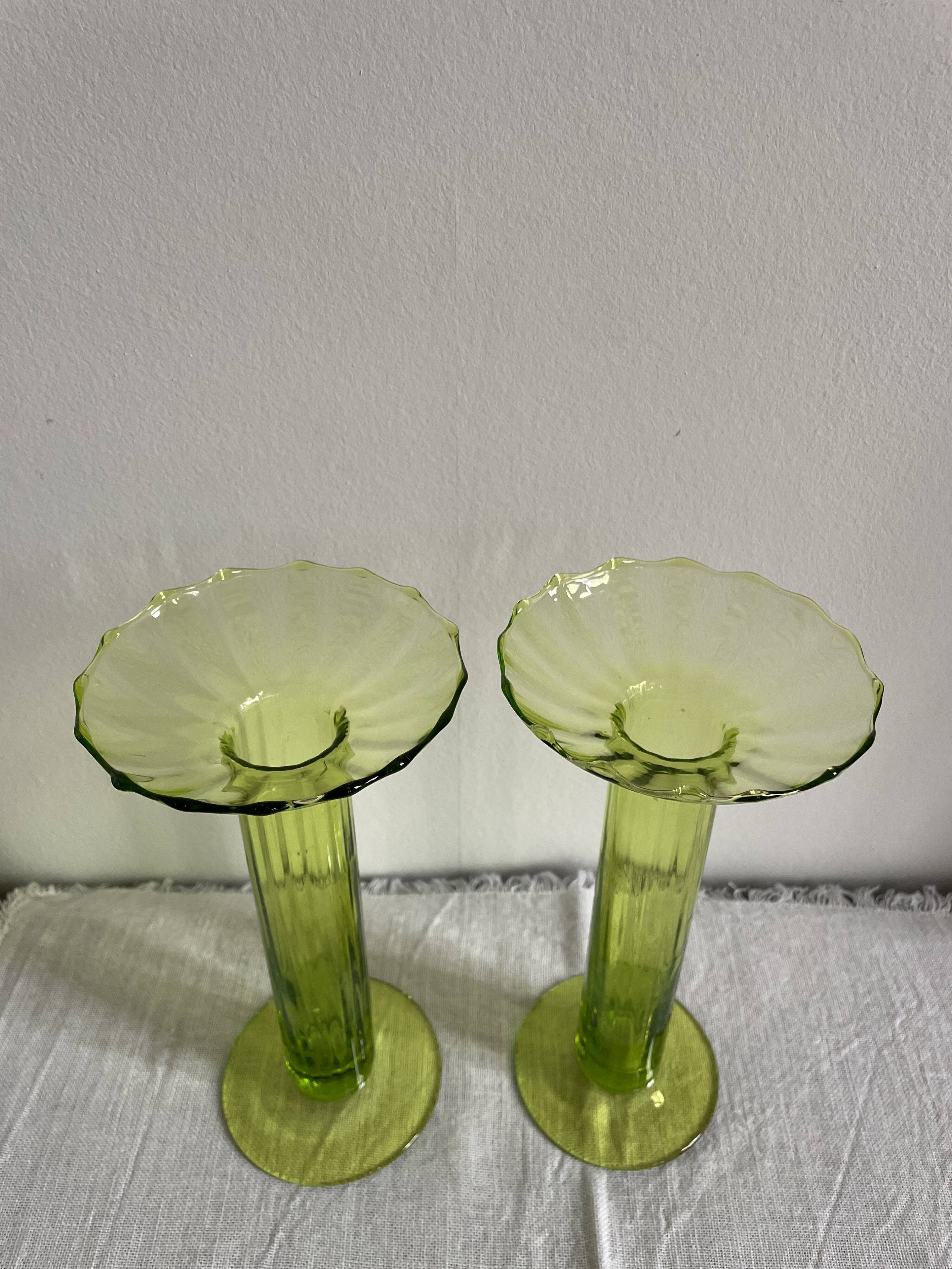Pair of Venice crystal vases