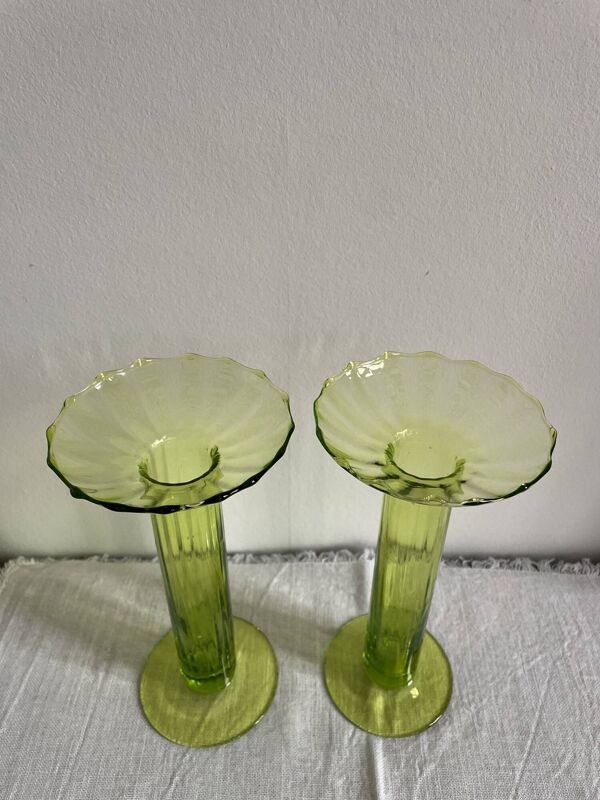 Paire de vases en cristal de Venise