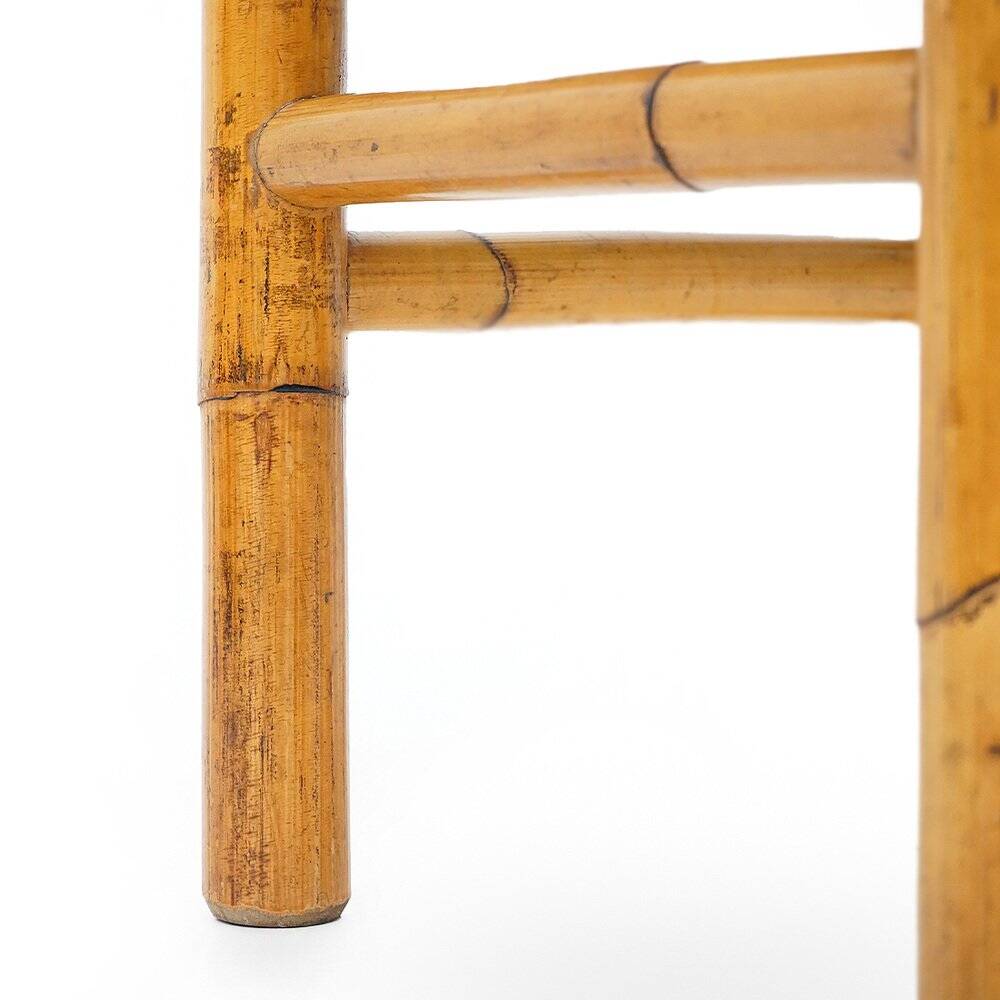 Rattan and woven straw stools, 1960s, set of 2