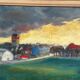 Original Swedish Oil On Panel – “Village” By A.G. – Dated 1948 – Vintage & Framed