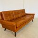 Vintage Danish retro Svend Skipper 3 person sofa in cognac leather