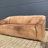 3-seater De Sede sofa in 5mm NECK Buffalo leather, Cognac color
