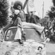 Photo print black and white hippies on van volkswagen barium paper 300g format 30x45cm