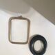 Set of wooden and brass frames with windows