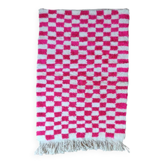 Small Berber rug with pink tiles