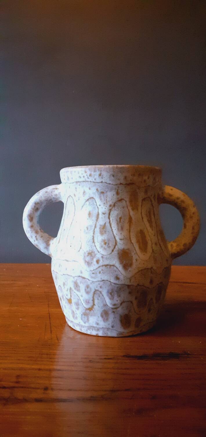 Ceramic vase with handles from the 50s signed Jean Austruy