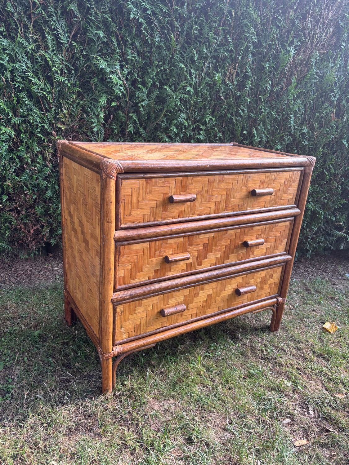 Rattan chest of drawers