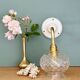 Applique coudée tulipe vintage en verre ciselé