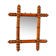 Bamboo effect wooden barber mirror 38 x 33 cm