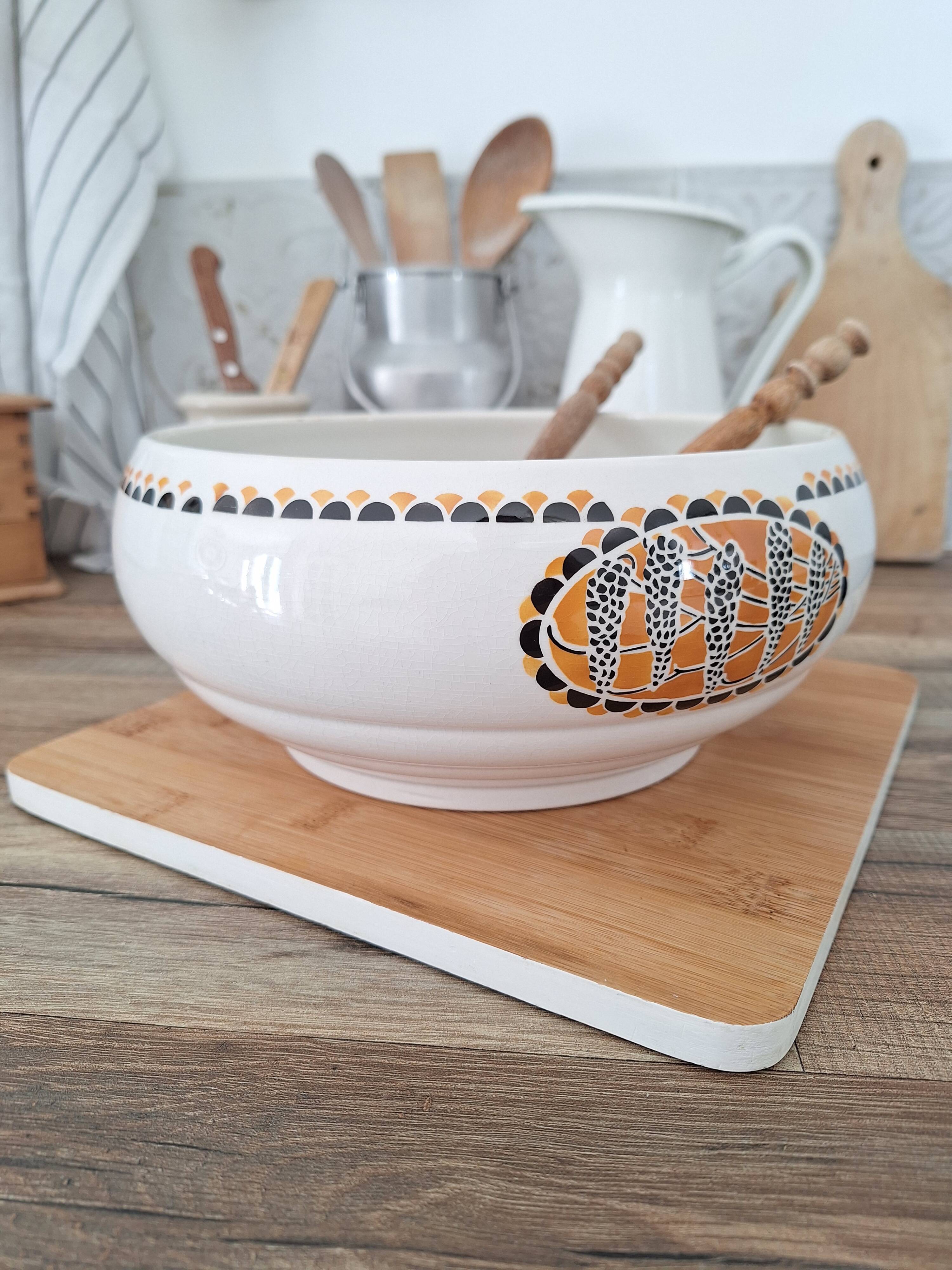 Sarreguemines Nomeny Art Deco Salad Bowl