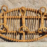 Italian rattan coat rack