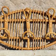 Italian rattan coat rack