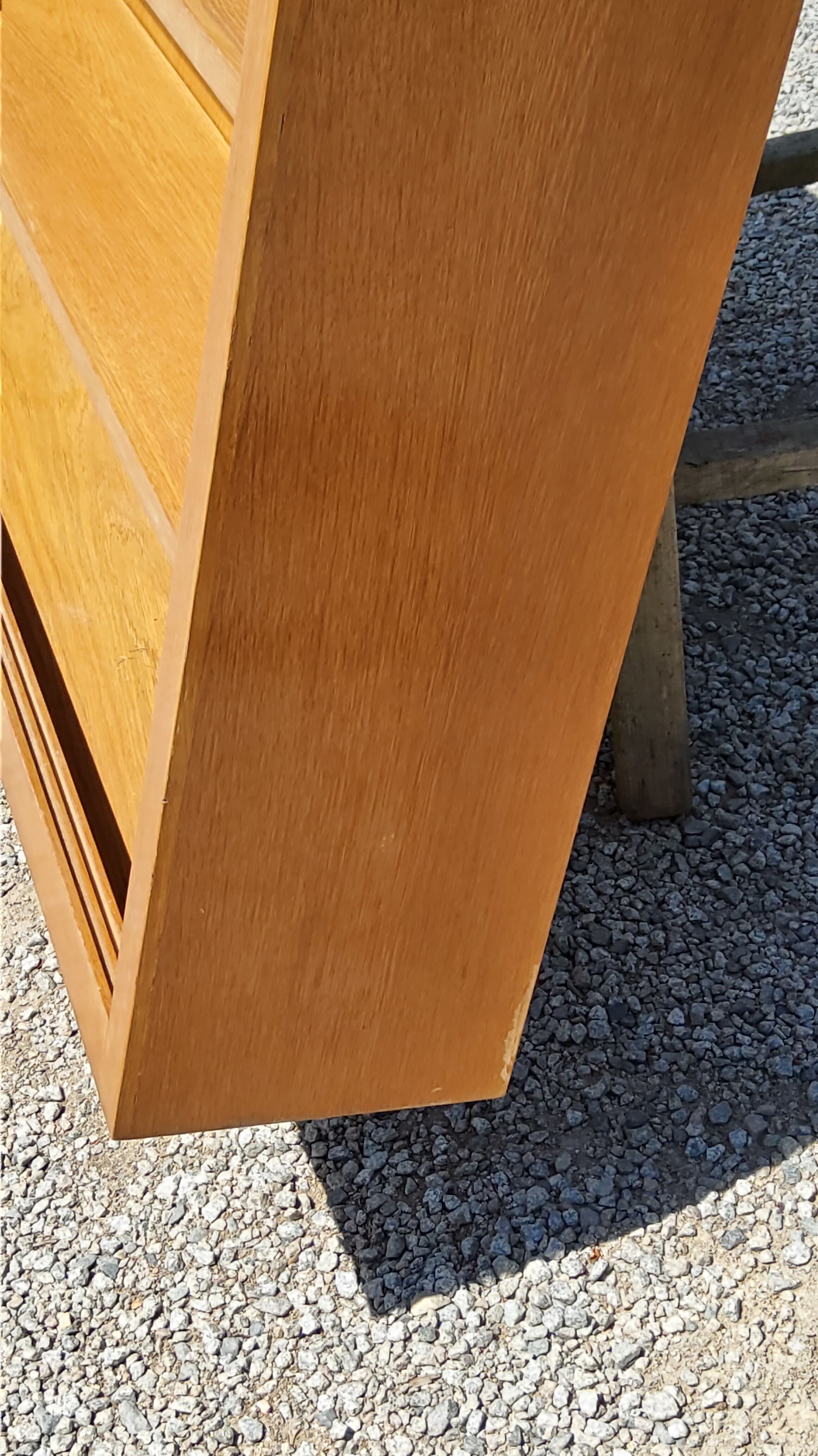 Wall shelf from the 50s in solid blond oak