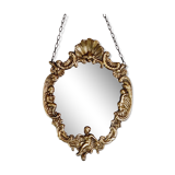 Cherub brass mirror