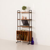 Mid-century free standing vinyl records wall unit, Italy 1970s.