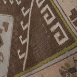 Vintage Brown Turkish Kars Rug with Mid-Century Modern Style 5'10" X 10'