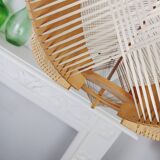 Vintage wood and wicker suspension design
