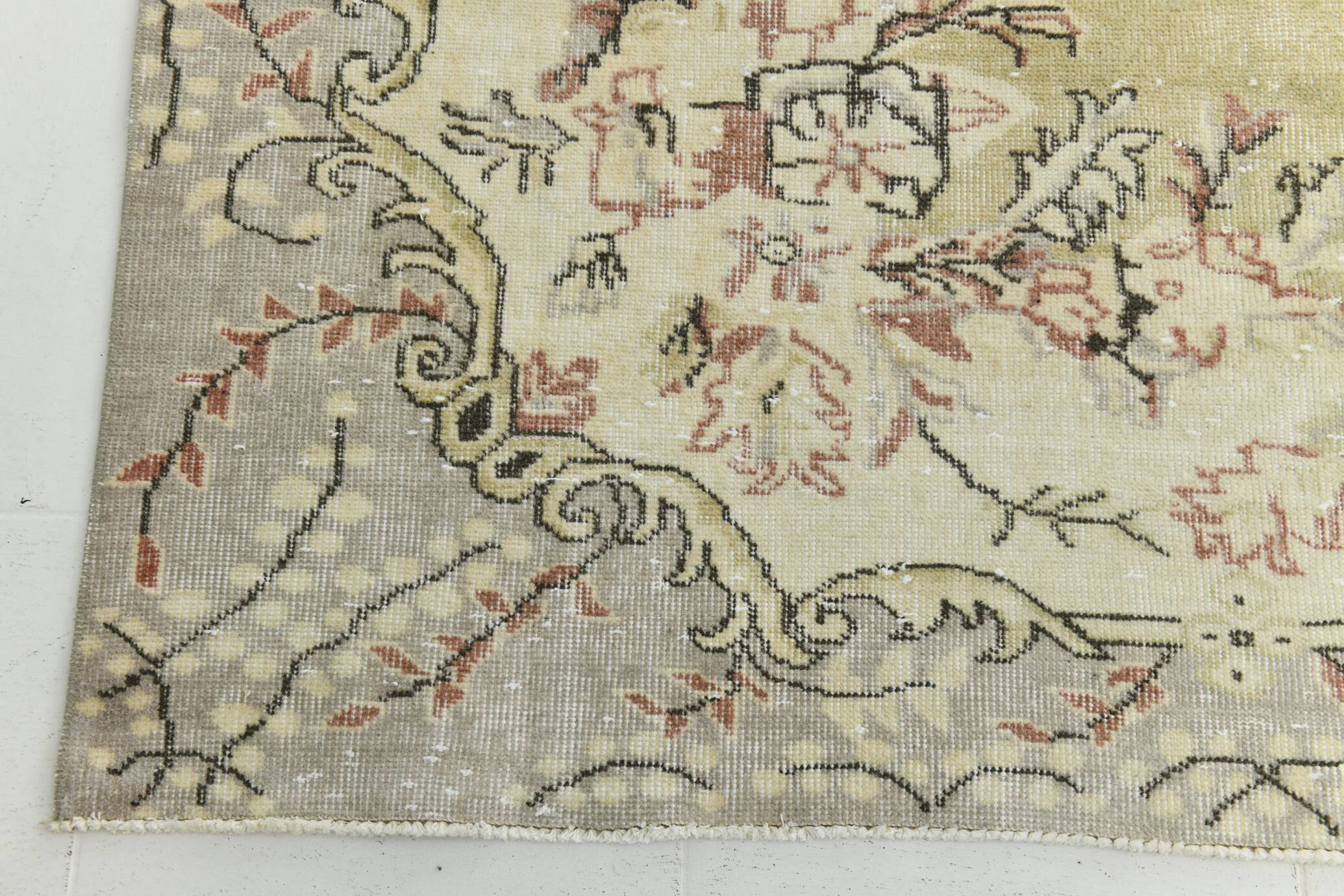 7x10 Cream Brown Oriental Vintage Area Rug, 203x308Cm SK 23587