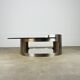 Kappa coffee table in steel and smoked glass, Maria Pergay style, 1970s.