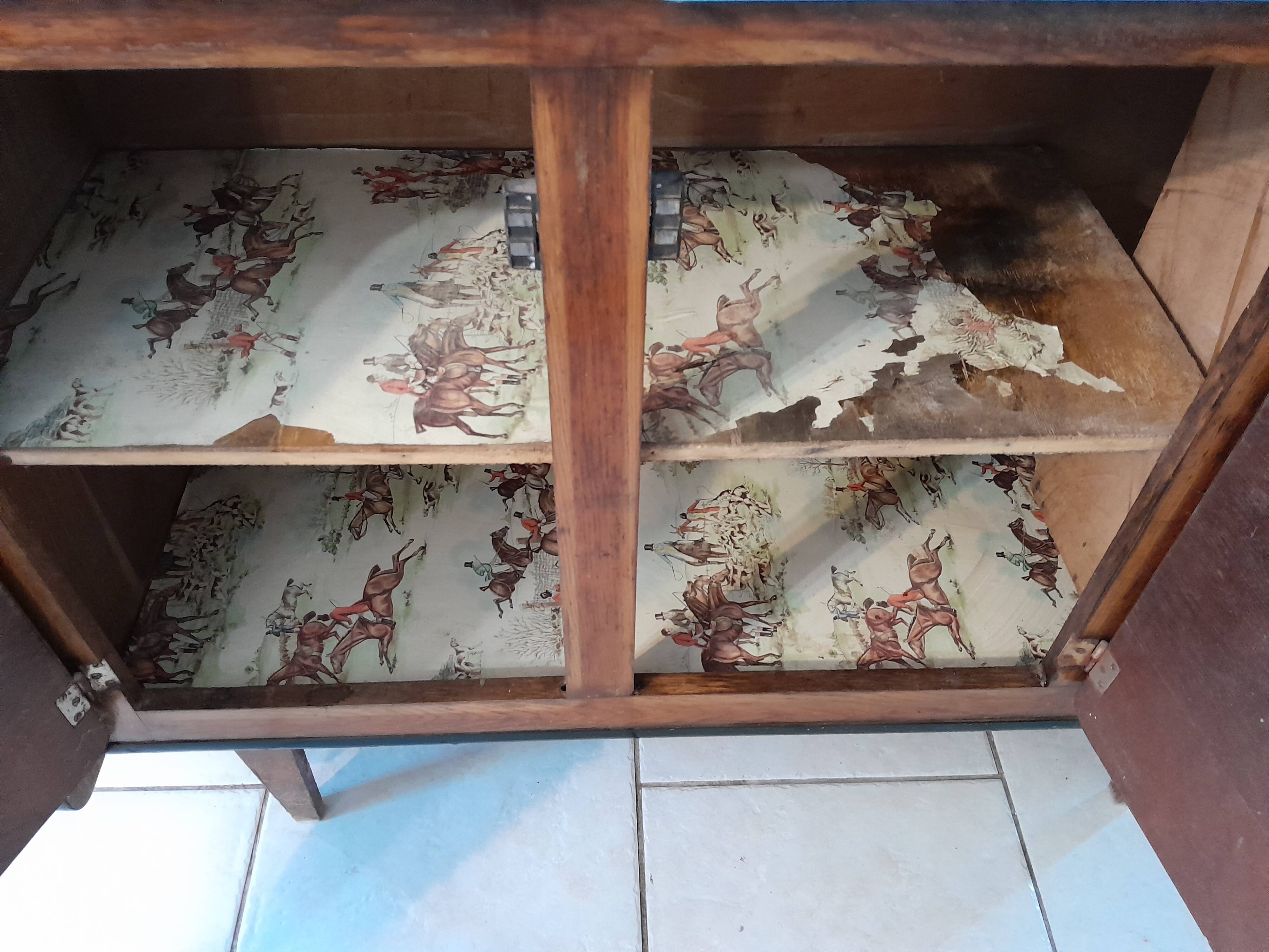 Kitchen sideboard in formica and vintage blue wood